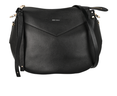Artie Shoulder Bag, &pound;350, Handbags, Black, Leather, Front view